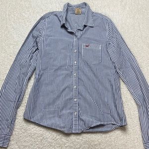 Blue/white striped Button up